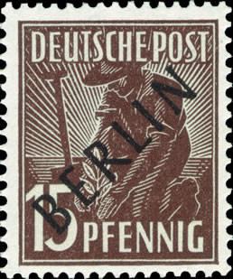 Briefmarken Berlin Mi.Nr. 6, Schwarzaufdruck - Postfrisch