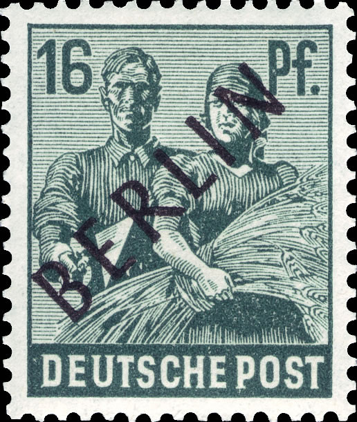 Briefmarken Berlin Mi.Nr. 7, Schwarzaufdruck - Postfrisch