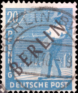 Briefmarken Berlin Mi.Nr. 8, Schwarzaufdruck - Gestempelt