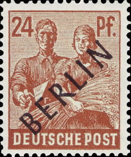 Briefmarken Berlin Mi.Nr. 9, Schwarzaufdruck - Postfrisch