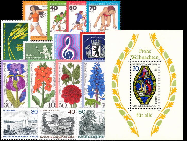 Briefmarken Berlin Jahrgang 1976, Postfrisch - komplett