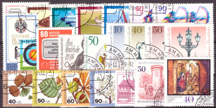 Briefmarken Berlin Jahrgang 1979, Gestempelt - komplett