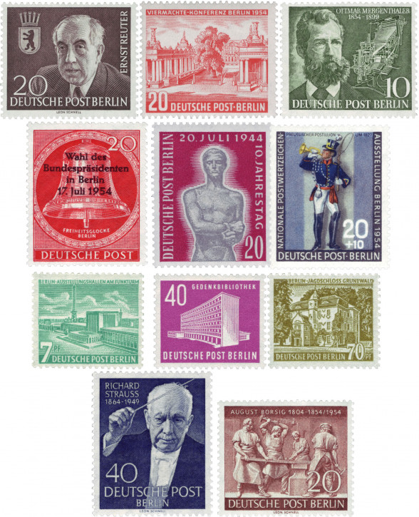 Briefmarken Berlin Jahrgang 1954 Postfrisch - komplett