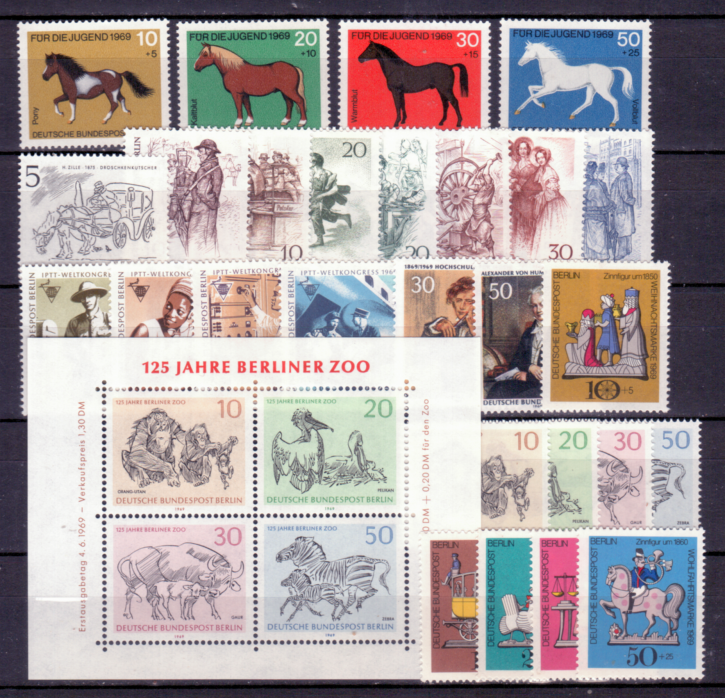 Briefmarken Berlin Jahrgang 1969 Postfrisch - komplett