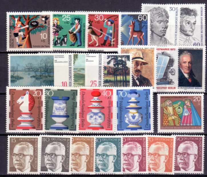 Briefmarken Berlin Jahrgang 1972, Postfrisch - komplett