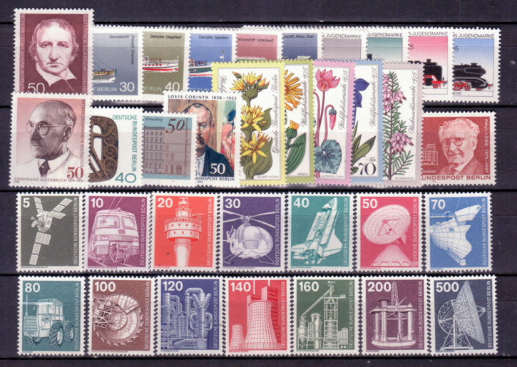 Briefmarken Berlin Jahrgang 1975, Postfrisch - komplett