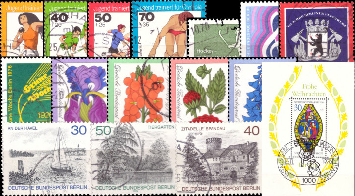 Briefmarken Berlin Jahrgang 1976, Gestempelt - komplett