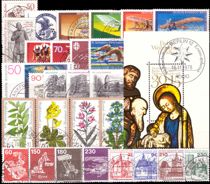 Briefmarken Berlin Jahrgang 1978, Gestempelt - komplett
