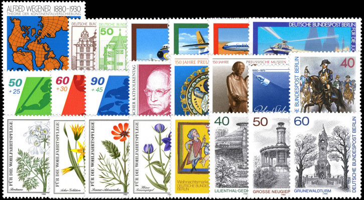 Briefmarken Berlin Jahrgang 1980, Postfrisch - komplett