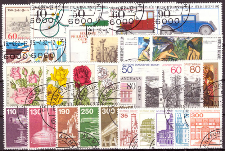Briefmarken Berlin Jahrgang 1982, Gestempelt - komplett