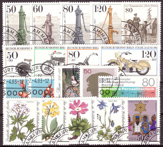 Briefmarken Berlin Jahrgang 1983, Gestempelt - komplett