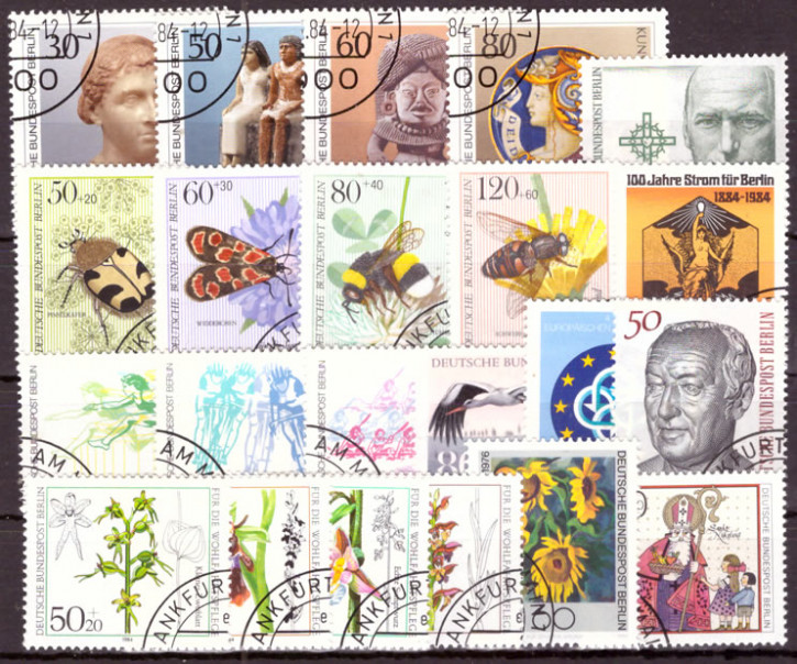 Briefmarken Berlin Jahrgang 1984, Gestempelt - komplett