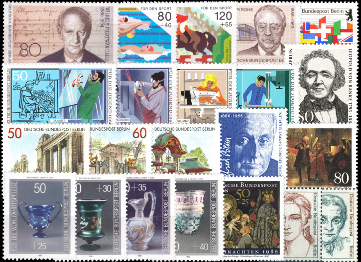Briefmarken Berlin Jahrgang 1986, Postfrisch - komplett