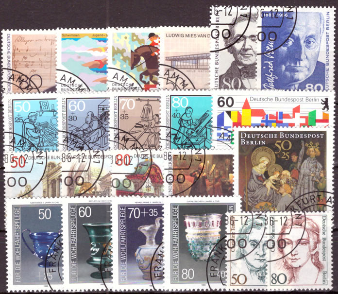 Briefmarken Berlin Jahrgang 1986, Gestempelt - komplett