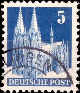 Briefmarken Alliierte Besetzung (Bi-Zone) 1948, Mi.Nr. 75 wg, Freimarken Bautenserie, Gestempelt