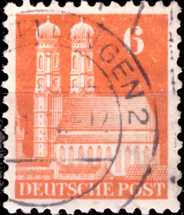 Briefmarken Alliierte Besetzung (Bi-Zone) 1948, Mi.Nr. 77 wg, Freimarken Bautenserie, Gestempelt