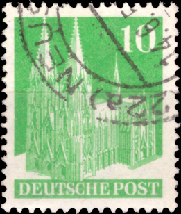 Briefmarken Alliierte Besetzung (Bi-Zone) 1948, Mi.Nr. 80 eg, Freimarken Bautenserie, Gestempelt