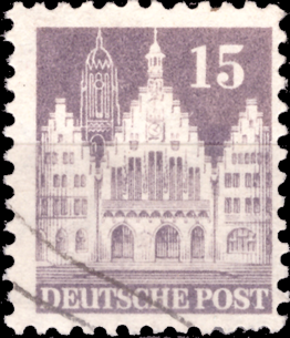 Briefmarken Alliierte Besetzung (Bi-Zone) 1948, Mi.Nr. 82 wg, Freimarken Bautenserie, Gestempelt