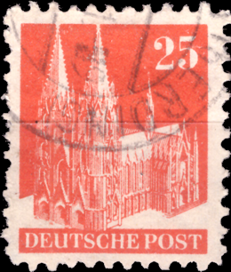 Briefmarken Alliierte Besetzung (Bi-Zone) 1948, Mi.Nr. 87 wg, Freimarken Bautenserie, Gestempelt