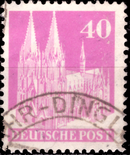 Briefmarken Alliierte Besetzung (Bi-Zone) 1948, Mi.Nr. 90 eg, Freimarken Bautenserie, Gestempelt