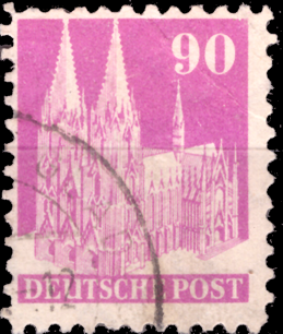 Briefmarken Alliierte Besetzung (Bi-Zone) 1948, Mi.Nr. 96 wg, Freimarken Bautenserie, Gestempelt