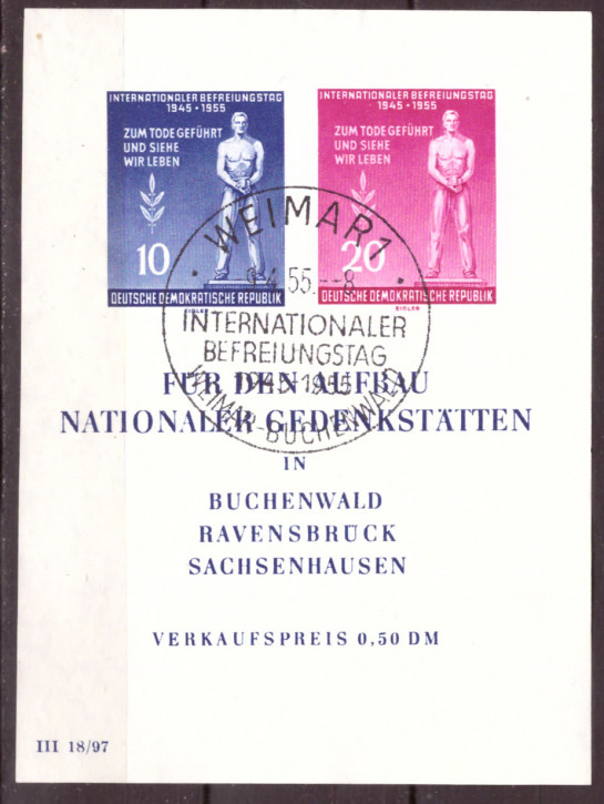 Briefmarken DDR 1955 Mi.Nr. Block 11 ESST gestempelt