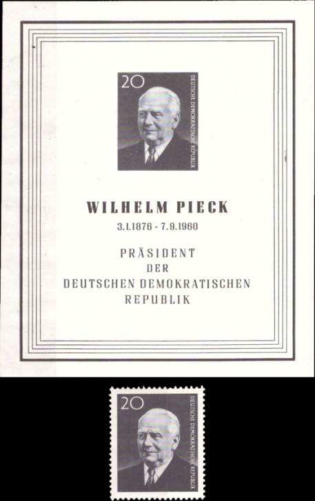 Briefmarken: DDR 1960, Mi.Nr. Block16, 784A, Wilhelm Pieck, Postfrisch