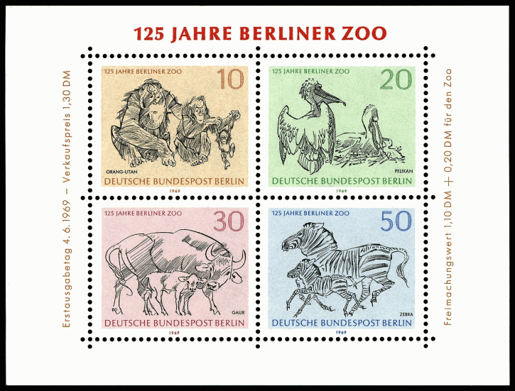 Lindner Klemmtaschen für Sonderblocks Block2 Berliner Zoo (1969)/Block3 Avus, glasklar, 10 Stück, 99 x 74 mm