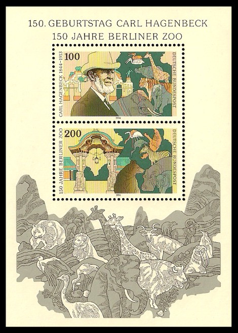 Lindner Klemmtaschen für Block28 1994 Carl Hagenbeck, schwarz, 10 Stück