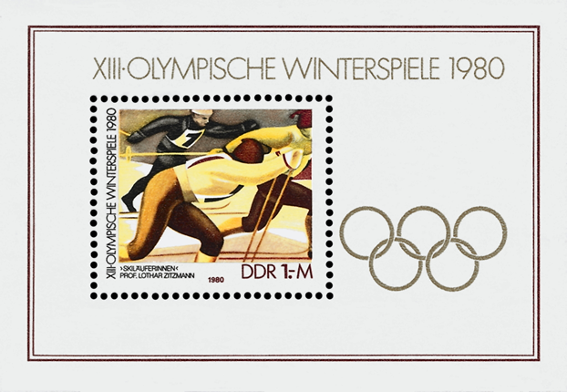 Briefmarken: DDR 1980, Mi.Nr. Block 57, Olympische Winterspiele, Lake Placid. Postfrisch