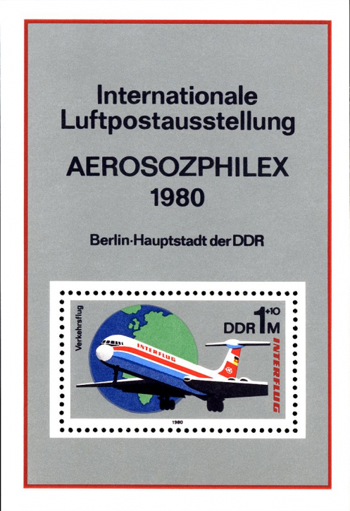 Briefmarken DDR 1980, Mi.Nr. Block59, INTERFLUG, Postfrisch