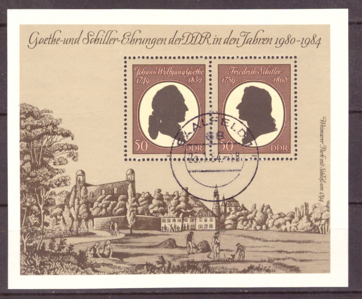 Briefmarken: DDR 1982. Mi.Nr. Block66, Goethe-Schiller-Ehrungen, Gestempelt