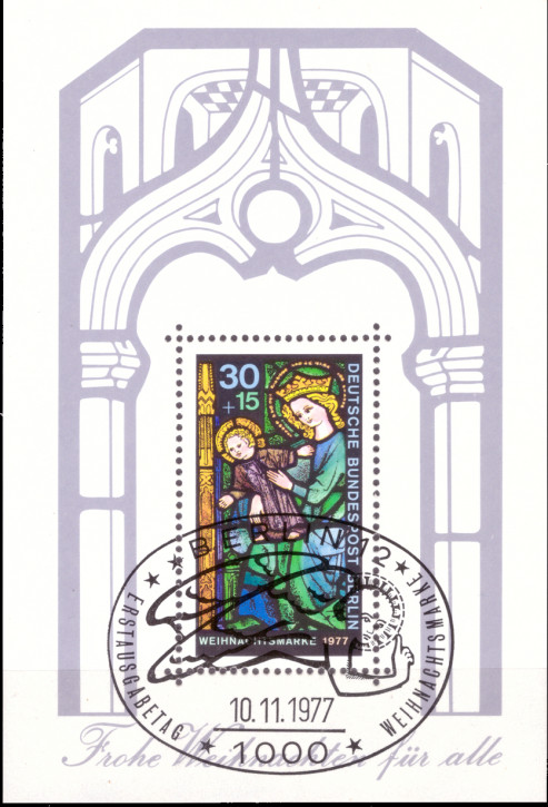 Briefmarken Berlin 1977, Mi.Nr. Block 6, Blockausgabe: Weihnachten. Gestempelt
