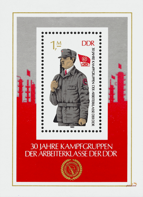 Briefmarken: DDR 1983 Mi.Nr. Block 72, 30 Jahre Kampfgruppen, Postfrisch