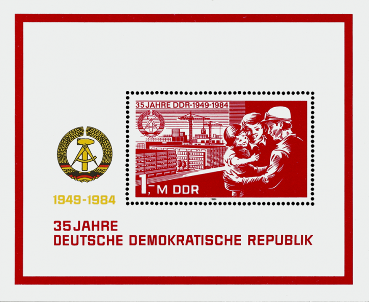 Briefmarken: DDR 1984 Mi.Nr. Block 78, 35 Jahre DDR (II). Postfrisch