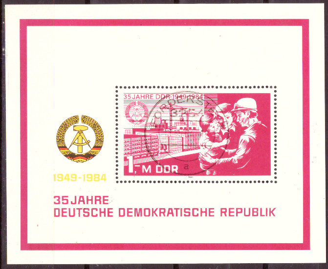 Briefmarken: DDR 1984 Mi.Nr. Block 78, 35 Jahre DDR (II). Gestempelt