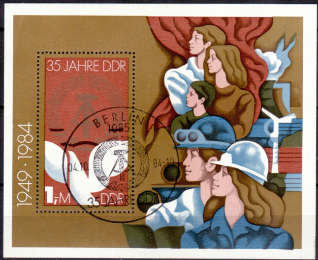 Briefmarken: DDR 1984 Mi.Nr. Block 79, 35 Jahre DDR (III). Gestempelt