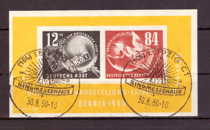 Briefmarken DDR 1950 Mi.Nr. Block 7 Gestempelt