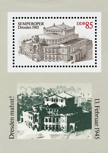 Briefmarken DDR 1985, Mi.Nr. Block 80, Semperoper Dresden. Postfrisch