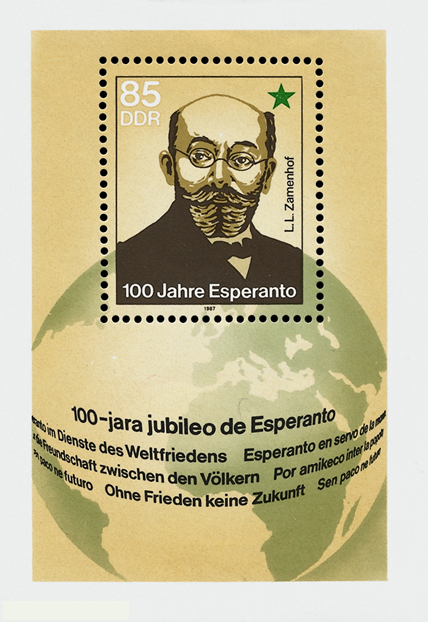 Briefmarken DDR 1987, Mi.Nr. Block 87, 100 Jahre Esperanto. Postfrisch