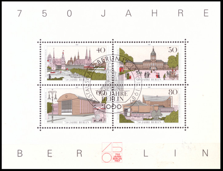 Briefmarken Berlin 1987, Mi.Nr. Block 8, 750 Jahre Berlin. Gestempelt