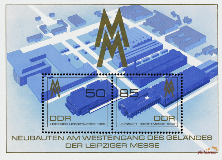 Briefmarken DDR 1989, Mi.Nr. Block 99, Leipziger Herbstmesse. Postfrisch