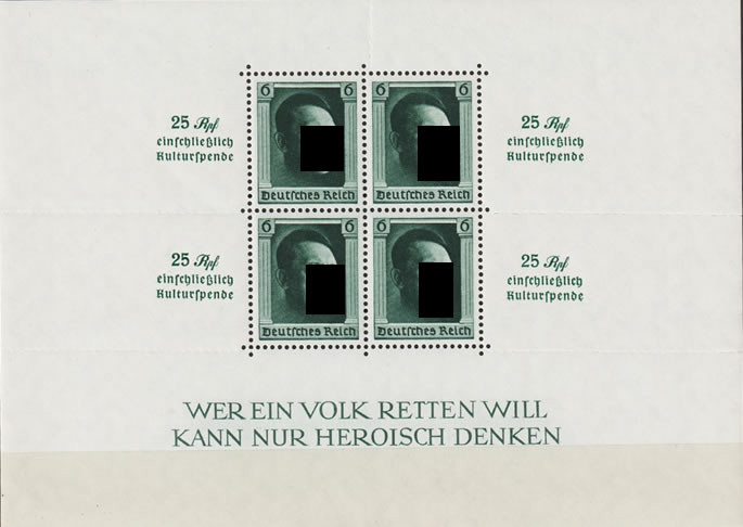 Briefmarken Deutsches Reich 1937, Mi.Nr. Block 9, Kulturförderung, Postfrisch
