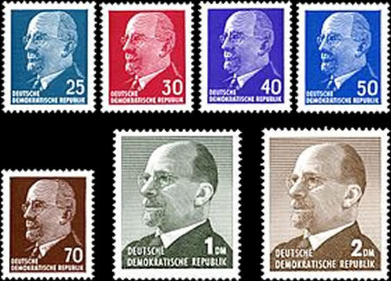 Briefmarken: DDR 1963 Mi.Nr. 934-938, 968-969, Dauermarken Walter Ulbricht (I und II), Postfrisch