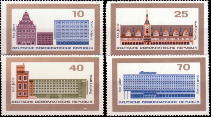 Briefmarken: DDR 1965, Mi.Nr. 1126-1129, 800 Jahre Stadt Leipzig, Postfrisch