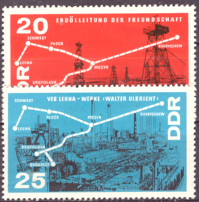 Briefmarken DDR 1966, MiNr. 1227-1228, Petrochemie, Postfrisch