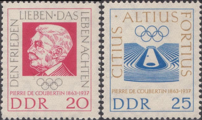 Briefmarken: DDR 1963 Mi.Nr. 939-940, Baron Pierre de Coubertin, Postfrisch
