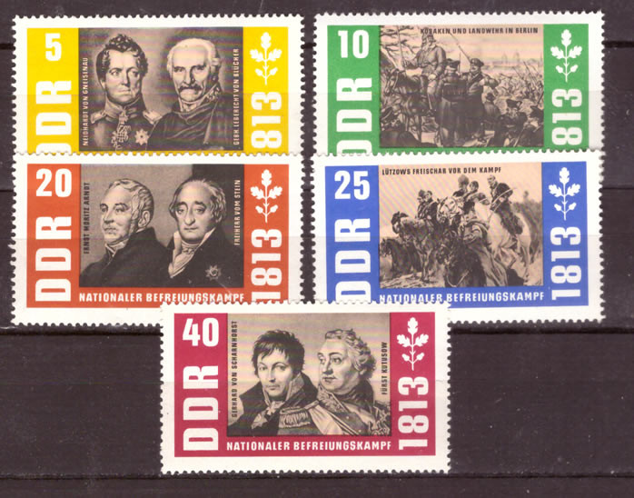 Briefmarken: DDR 1963 Mi.Nr. 988-992, Befreiungskriege, Postfrisch