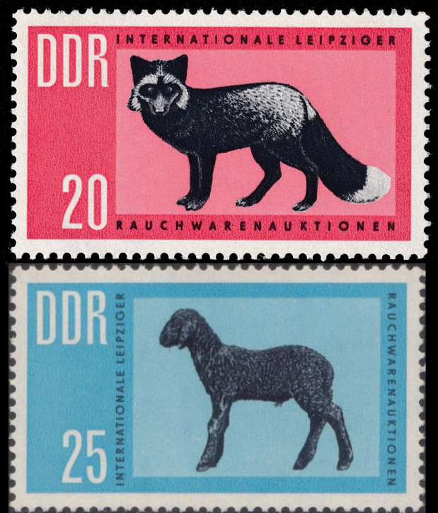 Briefmarken: DDR 1963 Mi.Nr. 945-946, Int. Rauchwarenauktion, Postfrisch