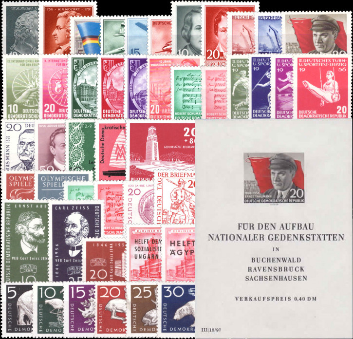 Briefmarken DDR Jahrgang 1956 Postfrisch - Komplett